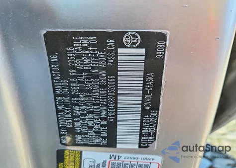 2007 Toyota Camry Ce from USA, damaged, VIN 4T1BE46K87U520066